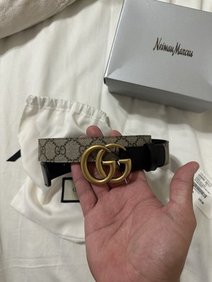 USED GUCCI Belt Supreme Canvas Black 625839 Sz 75 30 IN AUTHENTIC  