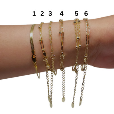 Armband 14k-18k Gold Sterlingsilber Kettenarmband, 925 Silber Armkette Gold