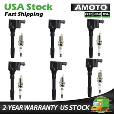 OEM 6 Ignition Coil + Spark plug For Maserati Ghibli Levante Quattroporte 288233