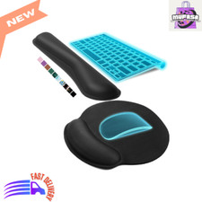 Ergonomic Memory Foam Wrist Rest Mouse Pad Set for Pain Relief, Black