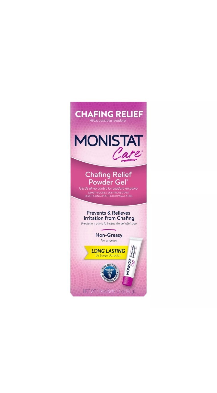 Monistat Care Chafing Relief Powder Gel | Anti Chafe Protection 1.5 Oz Exp:08/25