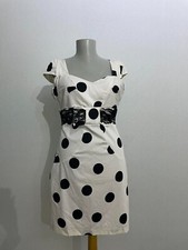 Vintage dotted midi dress polka dot dress with lace at the waist.