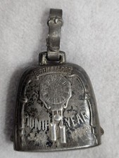 Vintage Webster Sterling Silver Baby Rattle Birth Record Pendant Teething Ring