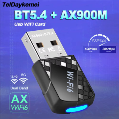 AX900 USB WiFi 6 Bluetooth 5.4 Adapter 2in1 Dongle Dual Band 2.4G&5GHz Netzwerk W