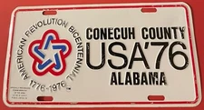 1976 Conecuh County Alabama Bicentennial Booster License Plate