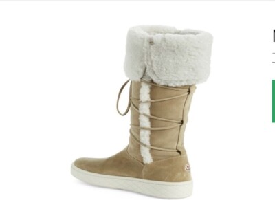 MONCLER Madeleine Stivale Genuine Shearling Tall Boot size 37