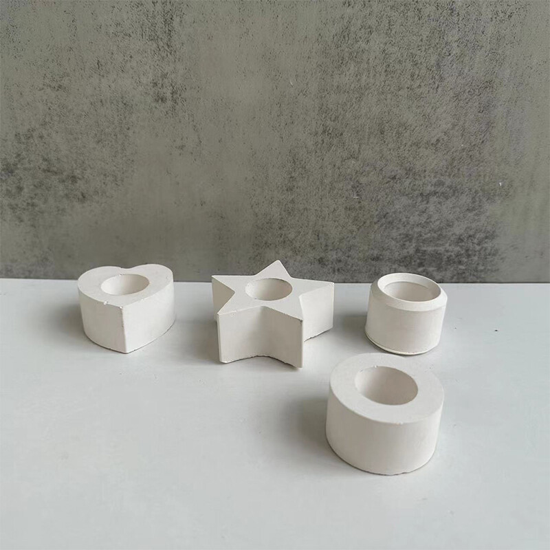 Star Shape Candle Holder Silicone Mold Heart Round Candlestick Holder