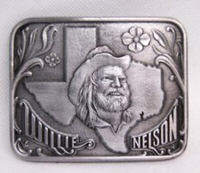 Willie Nelson Texas Belt Buckle Milled Pewter Frank Brothers