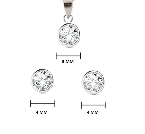 COMPLETO COLLANA E ORECCHINI PUNTO LUCE IN ARGENTO 925 RODIATO ORO BIANCO  - Immagine 4 di 4