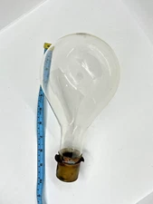 Big Empty Durex Duro-Test Glass Light Bulb - Large 9x5 inch, copper base