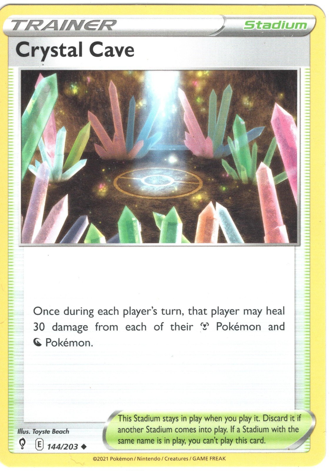Crystal Cave -  144/203 - Uncommon - Pokemon Trainer Card - NM/M
