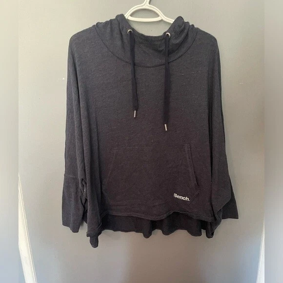Poncho de banco batwing sudadera con capucha de gran tamaño azul oscuro Foto 3 de 4