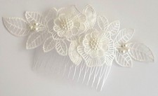 Wedding Bridal Women Girl Hair Accessories Off White Hair Comb Headpiece Clip