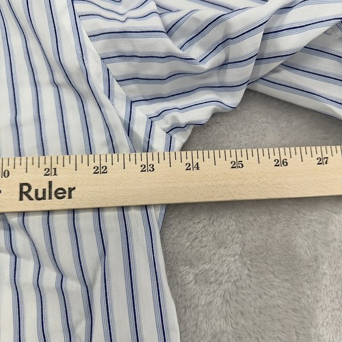 Donald J Trump Shirt Mens Extra Large XL White Blue Striped Signature Button Up* - Picture 10 of 12