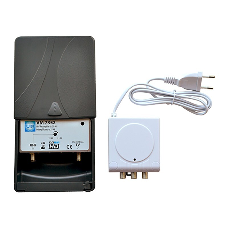 Kit préamplificateur UHF WISI pour stabiliser le signal TNT et filtrer les ondes 4G 5G