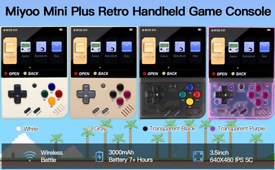 Miyoo Mini Plus 16-Bit Grey- 64GB - Games- USA Fast Ship!