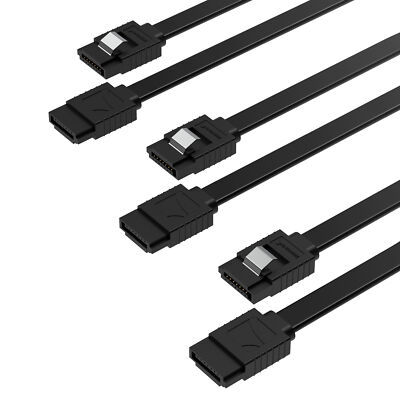 Sabrent SATA III STRAIGHT DATA CABLE WITH LOCKING LATCH (3 Pack) (CB-SFK3)