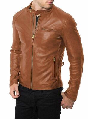 Design NEW Men's Leather Jacket Genuine Lambskin Handmade Slim Fit StylishJacket