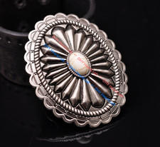 Retro Silver American Tribal men's cowboy Turquoise Belt Buckle fits 40mm Strap