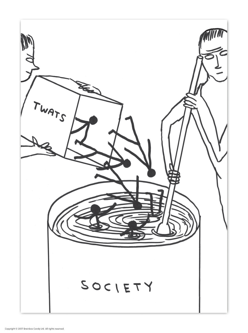 David Shrigley Brainbox Candy Postcard Funny RUDE Comedy Humour Cheeky Joke