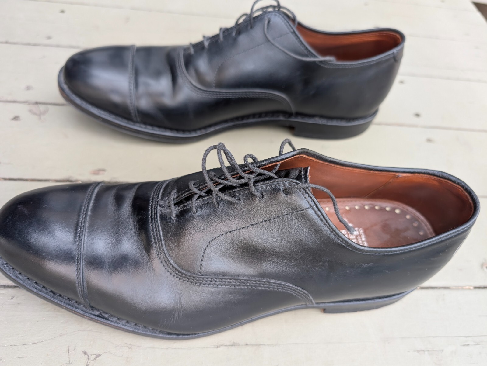 靴 BROOKS BROTHERS x ALLEN EDMONDS / 8E Allen Edmonds Park X Brooks Brothers Black Cap Toe Oxford Sz