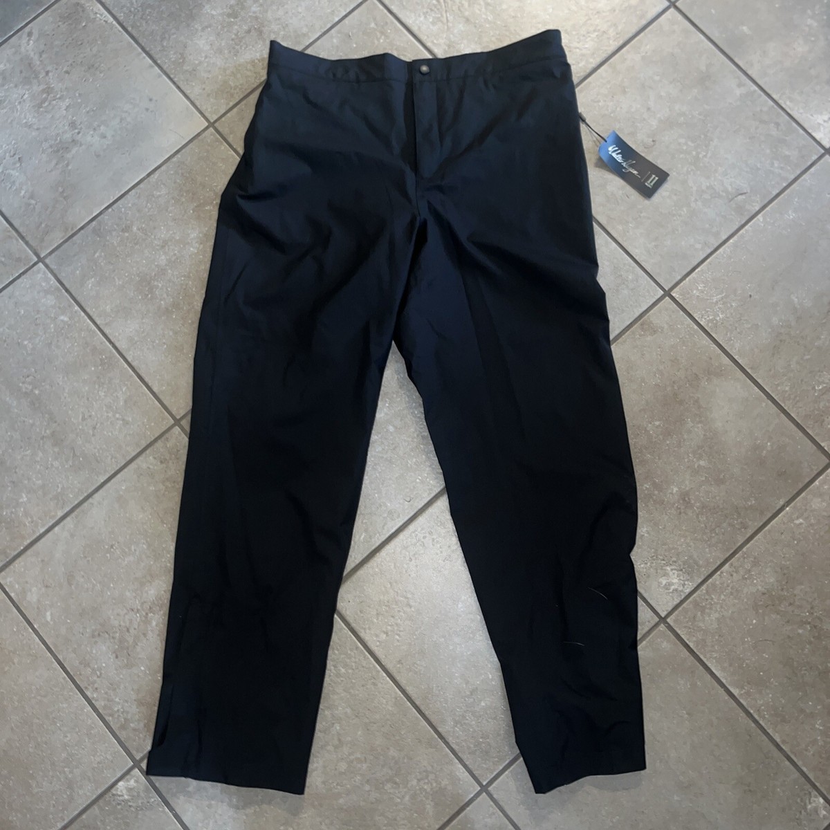 Men's Walter Hagen Golf Rain Pant 2X Black HydroProof Lined Elastic  Waistband