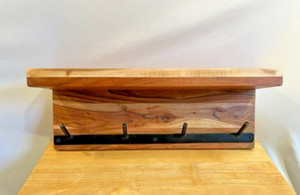 Coat Rack Shelf Wall Mounted, Coat Hooks rustic brown