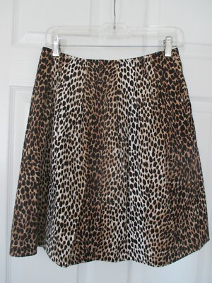 White House Black Market Leopard Animal Print Full Skirt Size 4 NWT