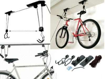Poke Walker Supporto Bici Da Parete MSZweirad &ndash; Portabici Salvaspazio Per Garage E Casa, Colore Nero Bici Chiudibile
