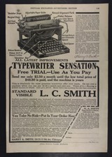 1917 Original Print Ad L.C. Smith & Bros Typewriter Co thumbnail