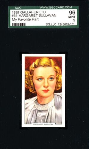 Carte Gallaher Margaret Sullavan 1939 #35 - Ma pièce préférée - SGC 96 (COMME NEUF - 9) - Photo 1 sur 2