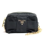 Prada Nylon Ribbon Chain Shoulder Pouch From Japan 272 6401601