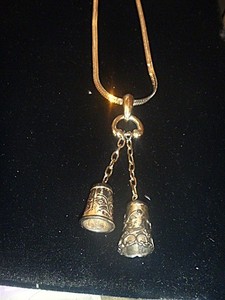 2 THIMBLE MEXICO 925 STERLING SILVER  SWIRL & FLOWERS, LEAFS NECKLACE