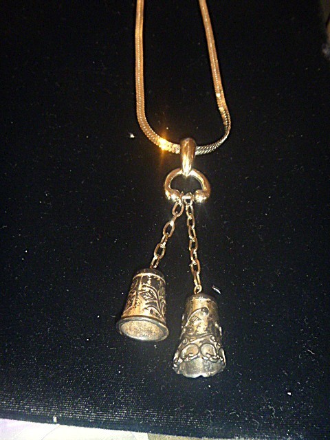 2 THIMBLE MEXICO 925 STERLING SILVER  SWIRL & FLOWERS, LEAFS NECKLACE