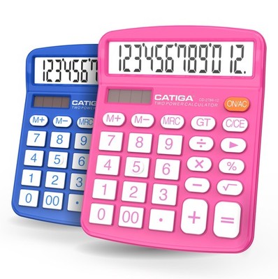 Desktop Calculator 2 Pack 12 Digit with Large LCD Display and Sensitive Butto...