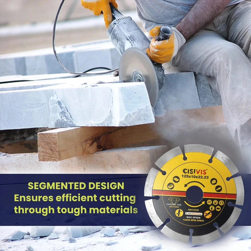 3x 125mm 5" Diamond Angle Grinder Grinding Stone Brick Concrete Cutting Disc 3 - Image 2 of 4