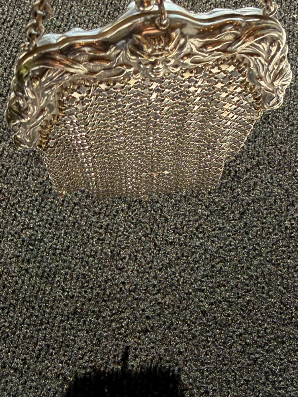 Antique German Silver Chatelaine Mesh Purse - image 18