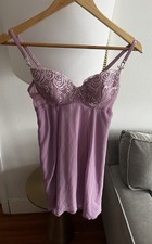 Y2K Delicates Nightgown Pink Lace Lingerie Slip Dress M Femenine Fairy