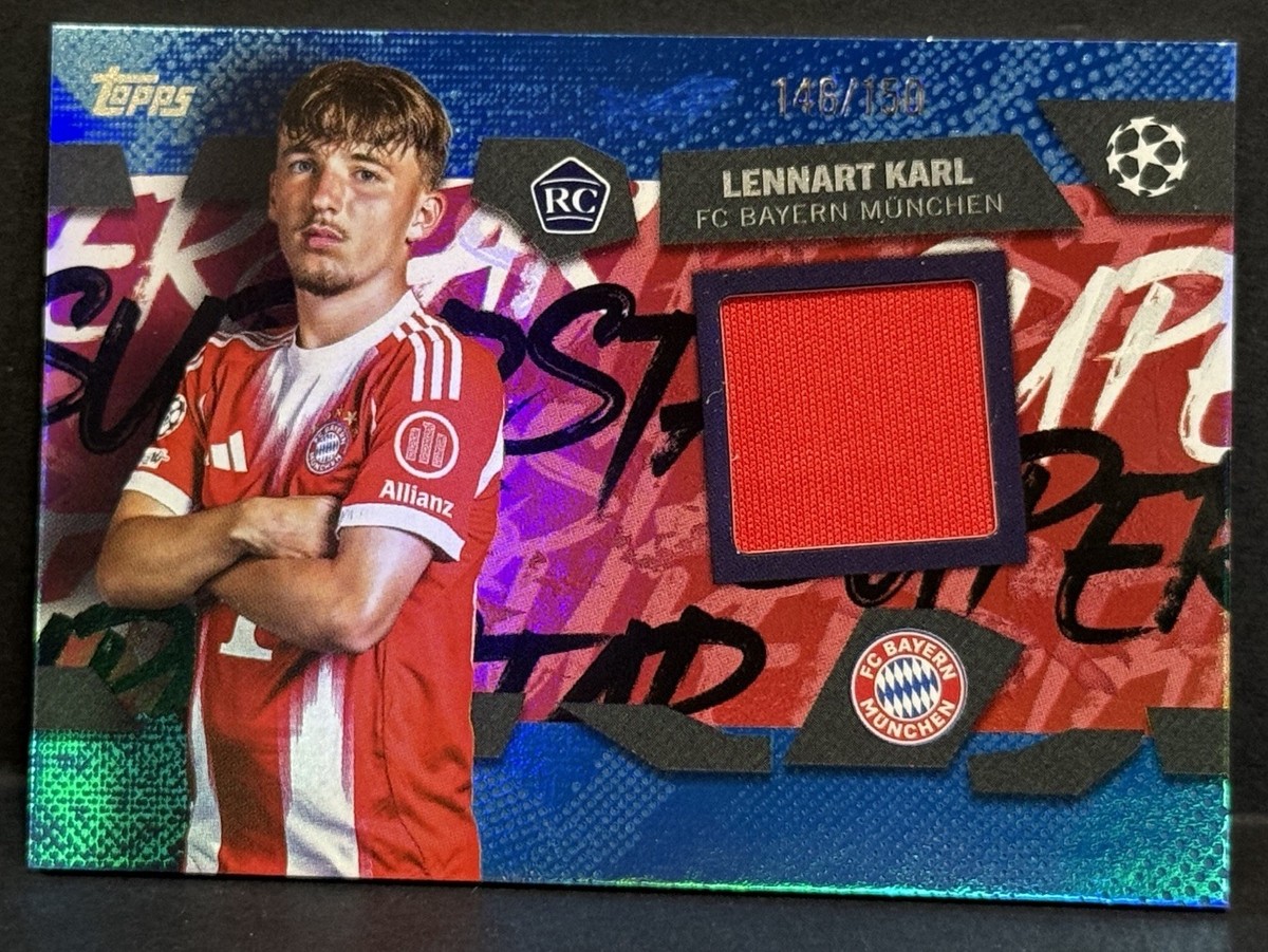 2025-26 Topps UEFA CC Bayern Munich RC Lennart Karl Player Worn