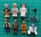 Lego Star Wars A New Hope Lot all heroes! leia luke kenobi c3p0 r2d2 han chewie
