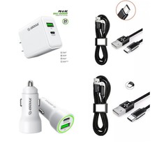 For Motorola Moto G Stylus 5G 2024 Car  20W Wall Charger  2x USB A to Type C