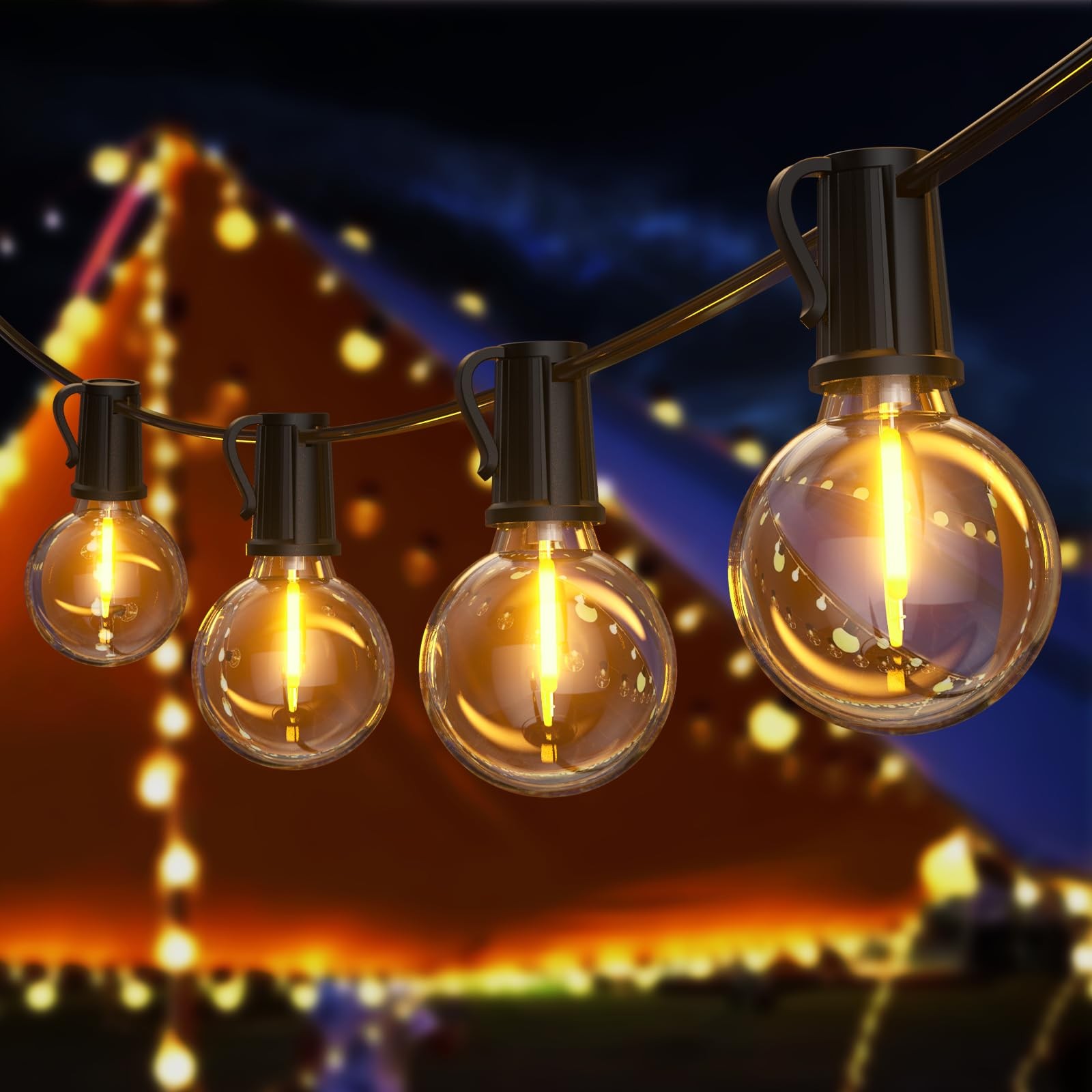Luci per Feste Esterno 20M G40 LED | Catena Luminosa Matrimonio Gazebo