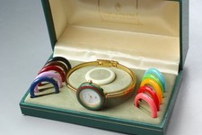 Vintage Gucci Change Bezel 11/12 12 Colors Women's Quartz Watch 26mm 7J 0524048