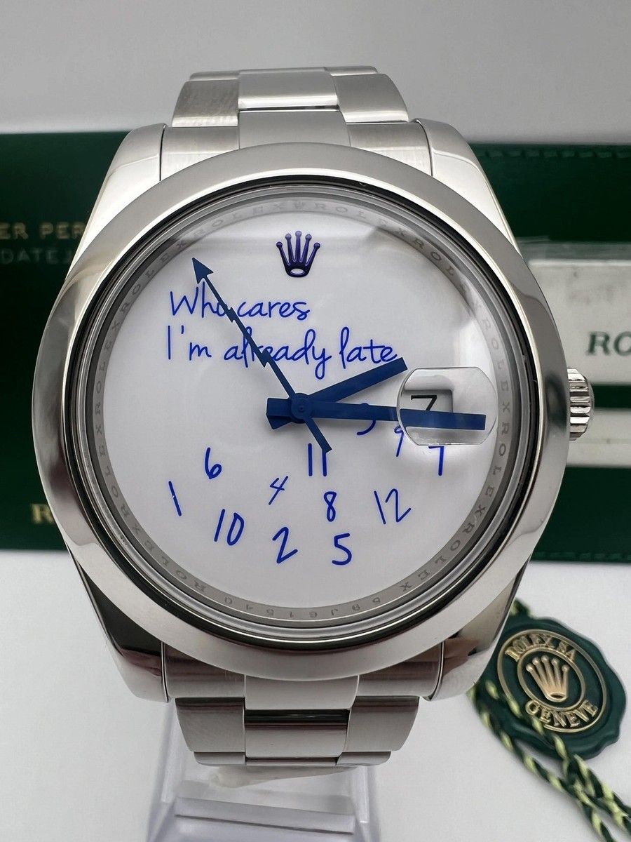 Rolex Datejust 41mm 116300 Who Cares I'm Already Late Blue Dial
