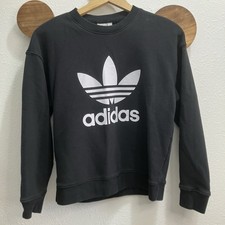 Adidas Women's Trefoil Crew Neck Sweatshirt Small Black