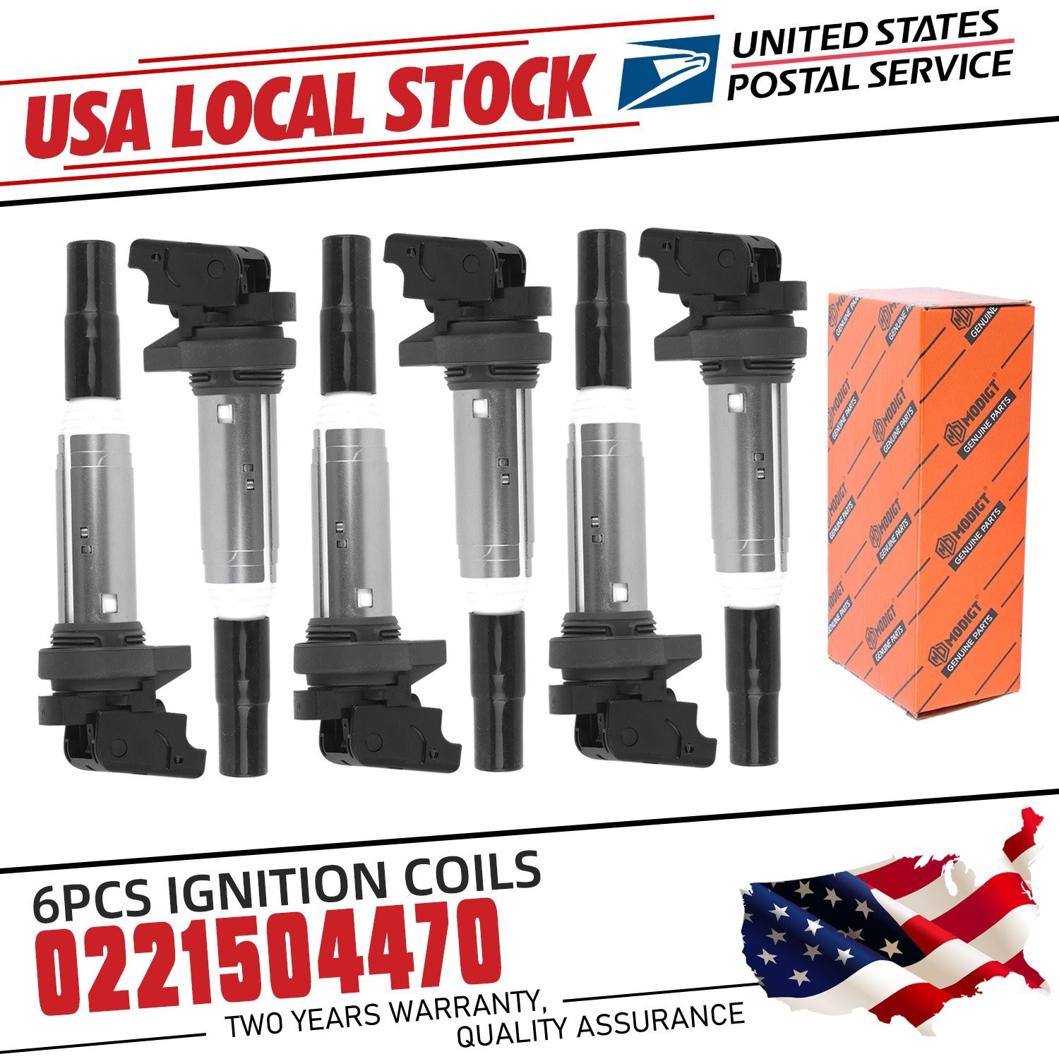 Black Premium Ignition Coils OEM 0221504470 6PCS For Rolls-Royce Ghost 2011-2012