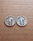1927 & 1928 Standing Liberty Quarter Dollar US 90% Silver Coins - KM# 145