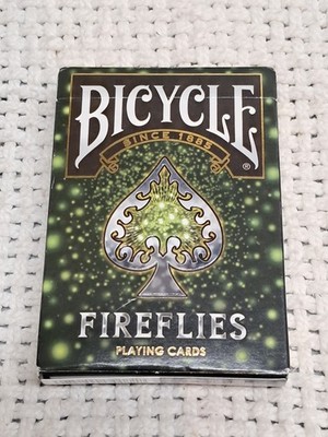 Bicycle Fireflies Playing Cards Lightning Bug Pitch-Black Background Neon Green