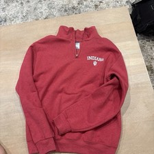 Jerzees Indiana Hoosiers Red Quarter-Zip Sweatshirt Pullover Size S