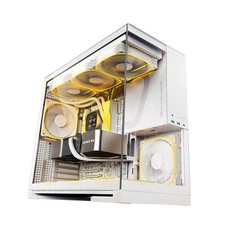 M5 Tempered Glass Mid Tower, E-ATX/ATX Gaming White Glass ver with 140 x5 fans
